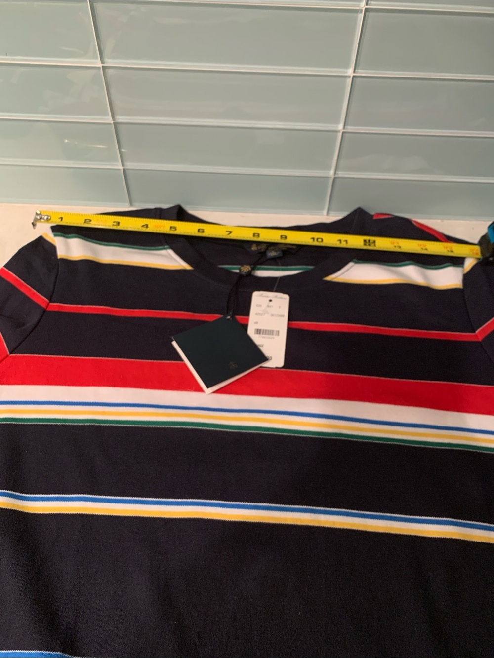 Brooks Brothers Woman Multi-Stripe Supima Pullover Sweater NWT L retail $88 - Picture 7 of 11